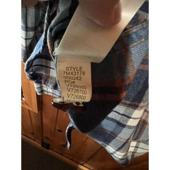 Lucky Casual Plaid Flannel Button-Down Shirt with Dual Front Pockets Size M - Picture 4 of 6